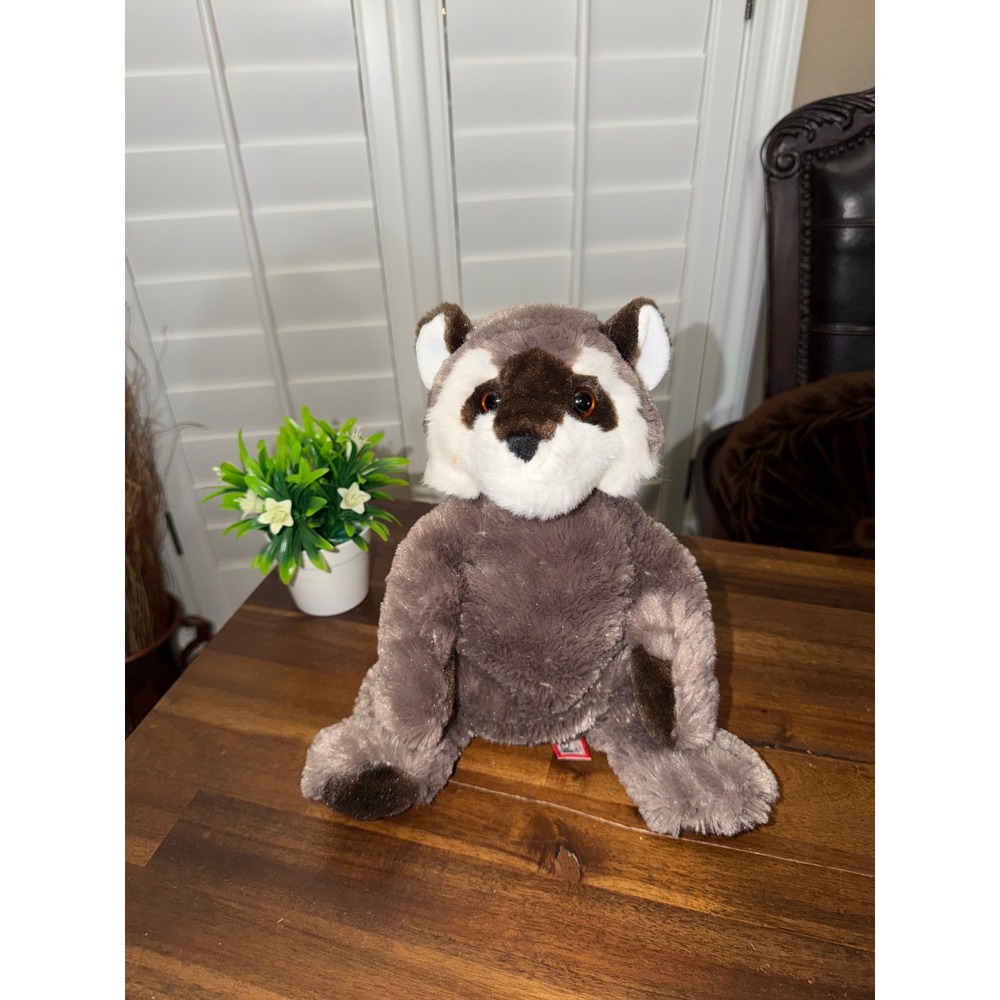 Douglas Cuddle Toy Raccoon Plush Stuffed Animal Grey Brown 11 inch
